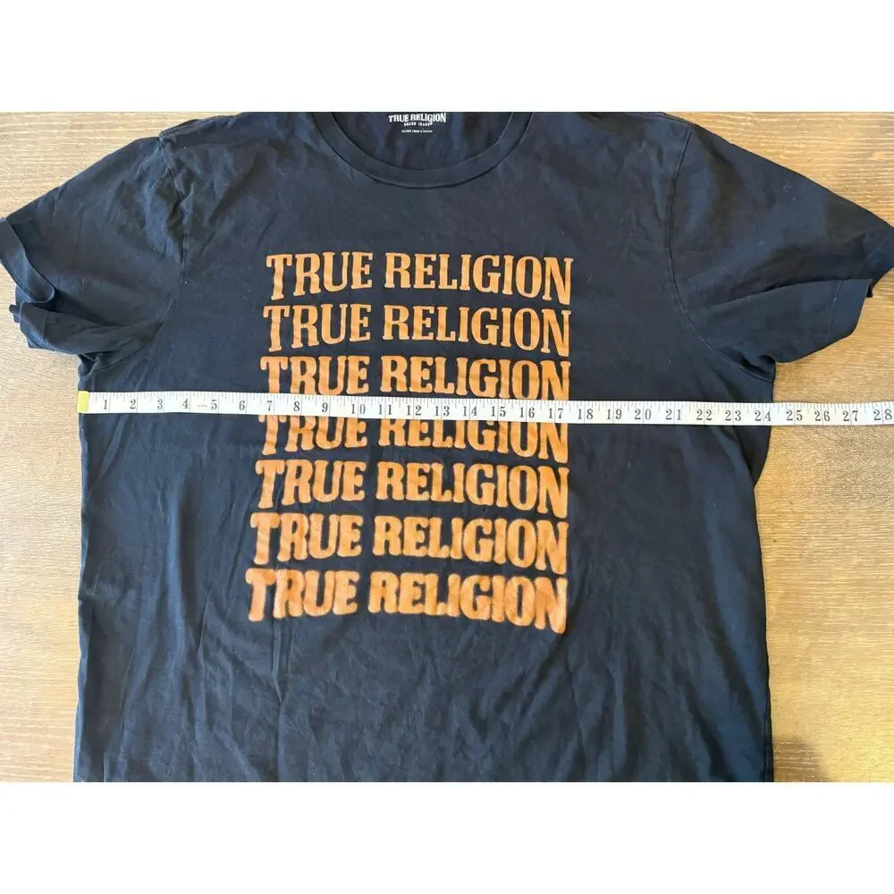 TRUE RELIGION Descending Arch Logo T-Shirt Tee Top Men's size 3XL Y2K